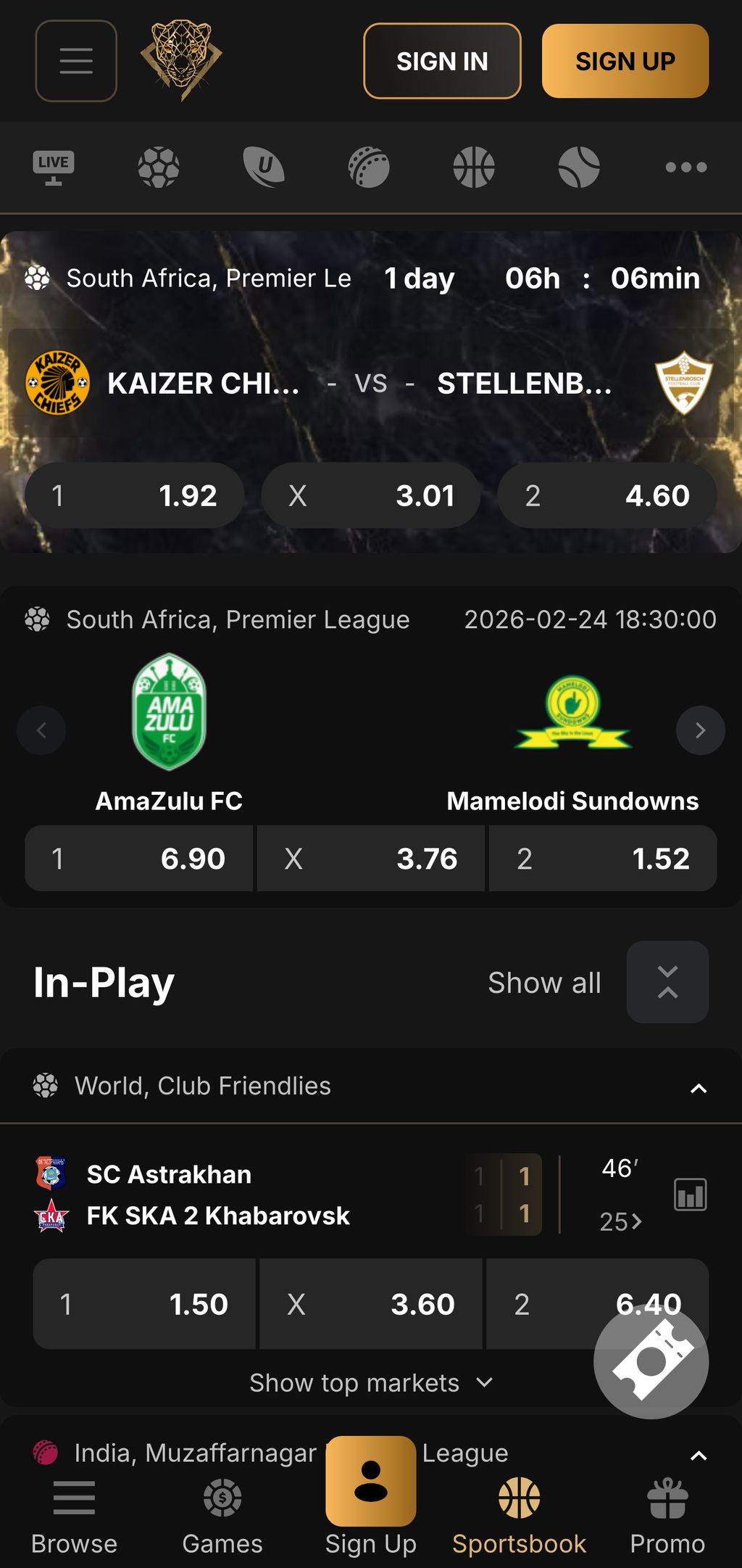 Pantherbet sports betting