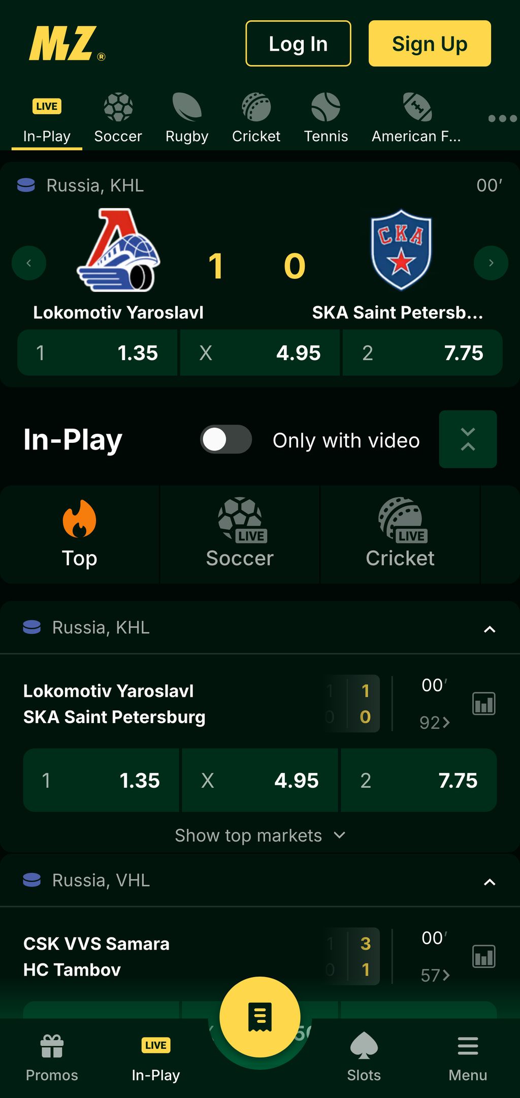 Sports betting in Mzansibet