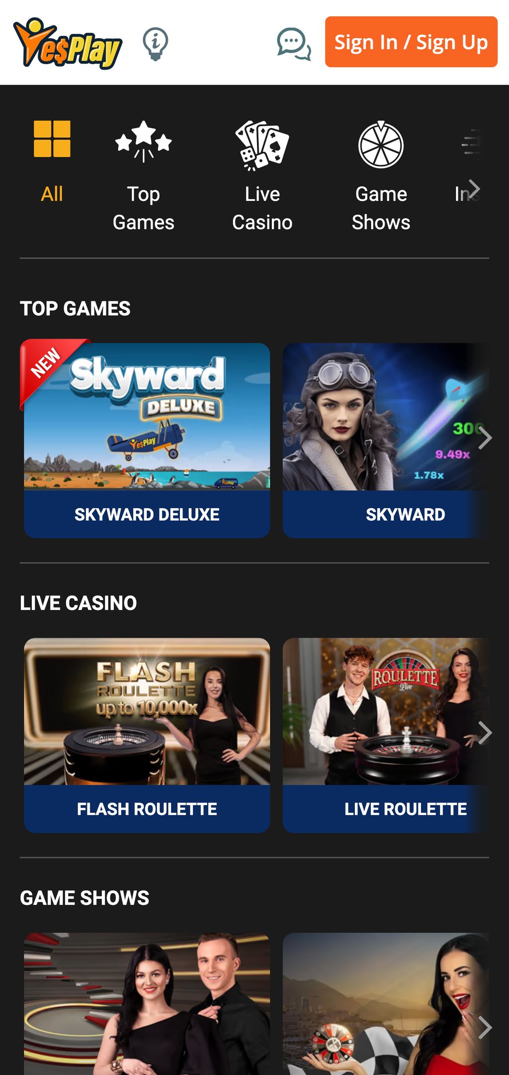 BetGames at YesPlay