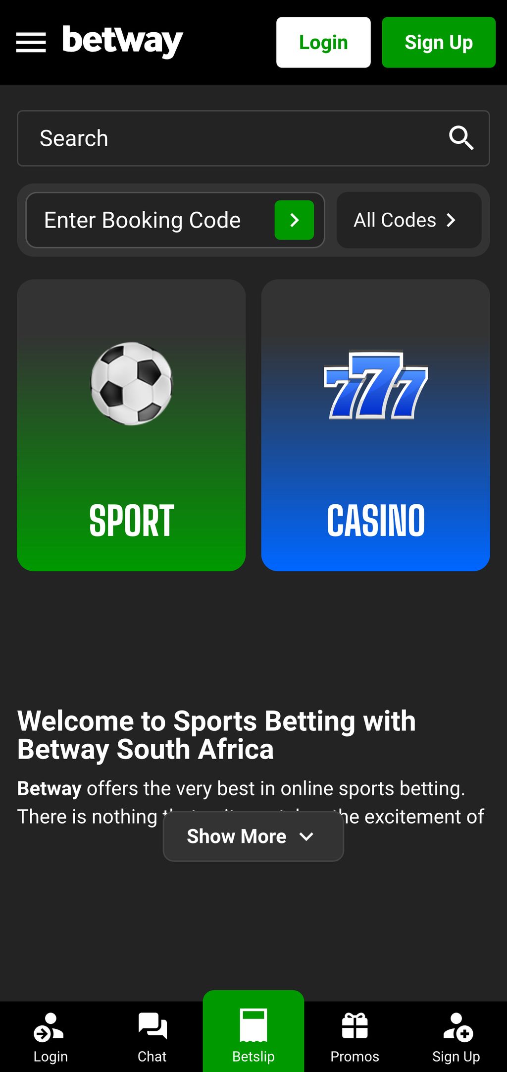 Betway website