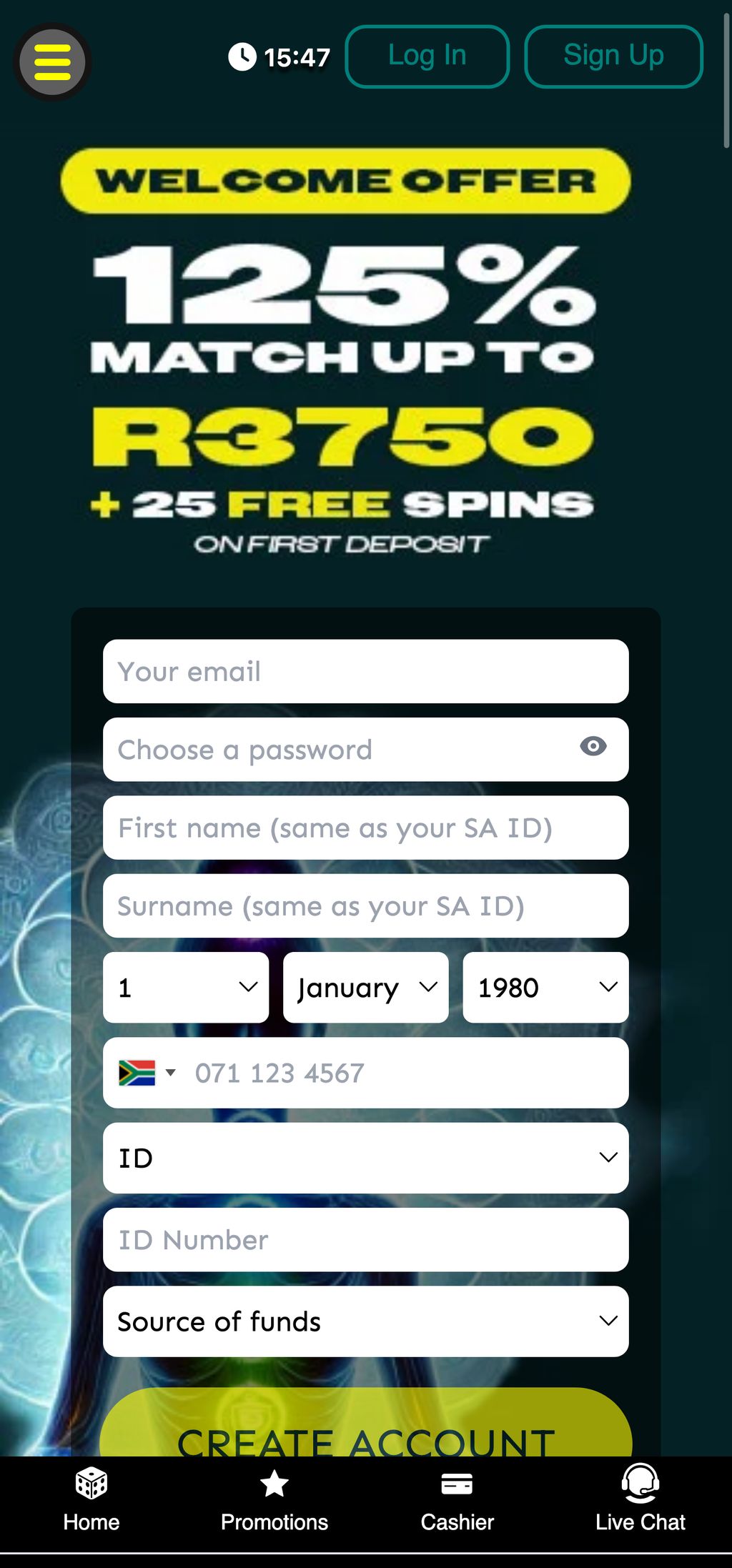 ZARbet welcome bonus