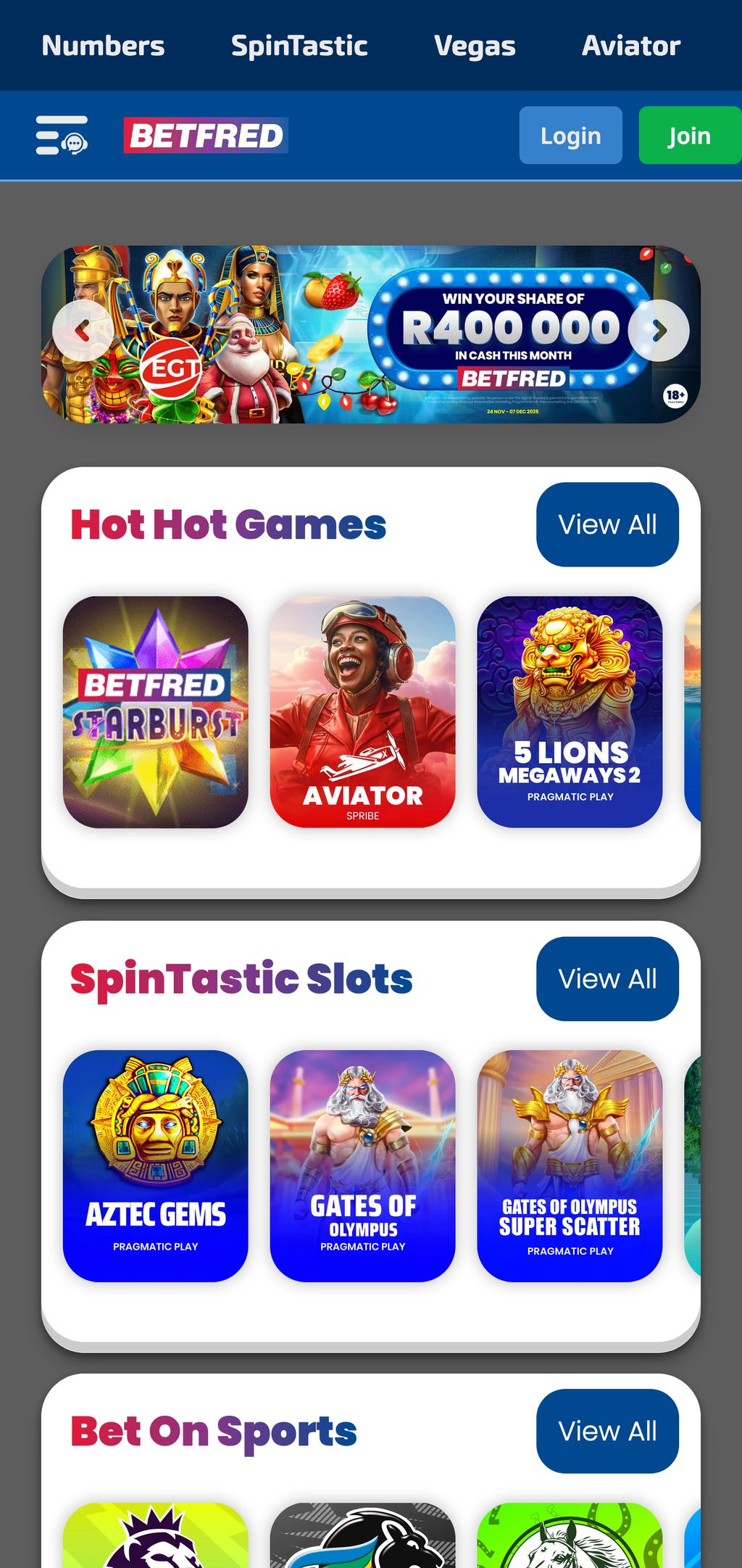 betfred.co.za website