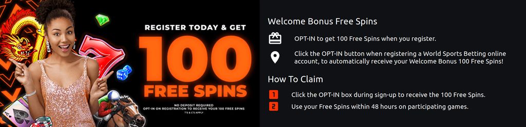WSB welcome offer — 100 free spins on registration